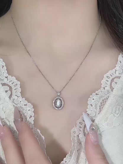 1.02 ct Statement Adjustable Oval-Cut Lab-Grown Diamond Necklace in PT950 Platinum video