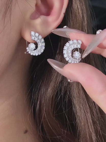 1.26 ctw Celestial Round-Cut Lab-Grown Diamond Earrings in 18K White Gold