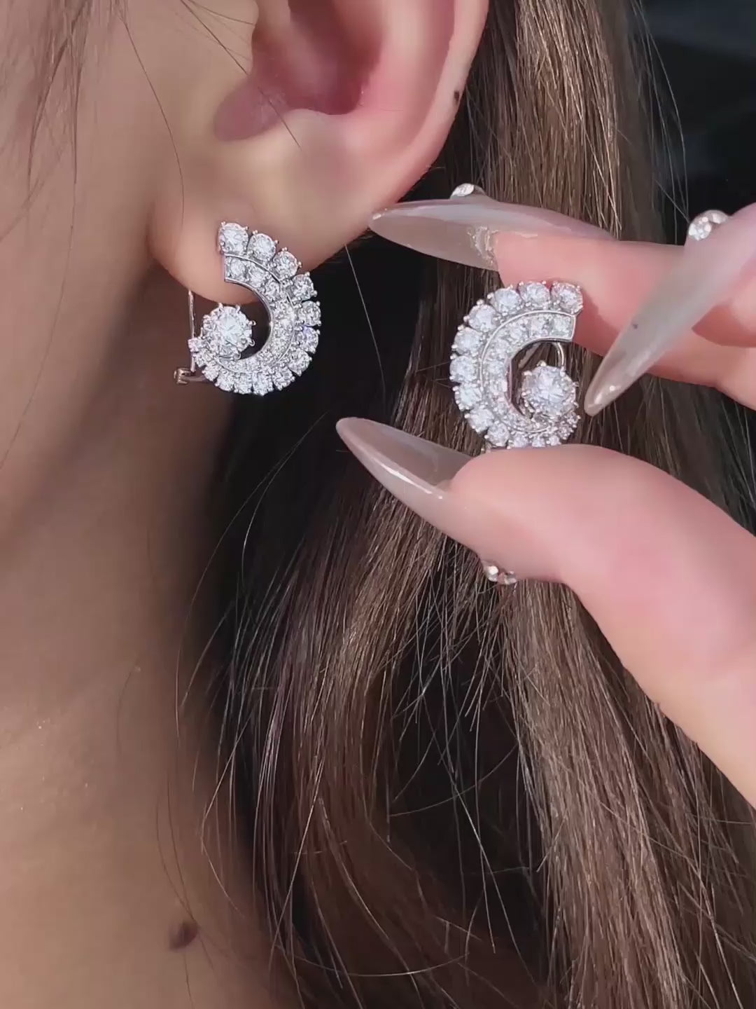 1.26 ctw Celestial Round-Cut Lab-Grown Diamond Earrings in 18K White Gold