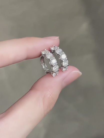 2.15 ctw Celestial Round-Cut Lab-Grown Diamond Earrings in 18K White Gold