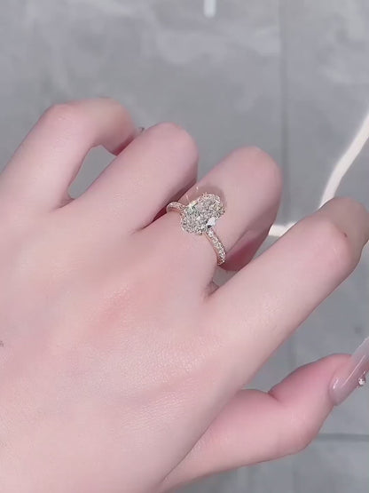 3.1 ct Statement Oval-Cut Lab-Grown Diamond Ring in 18K Yellow Gold video