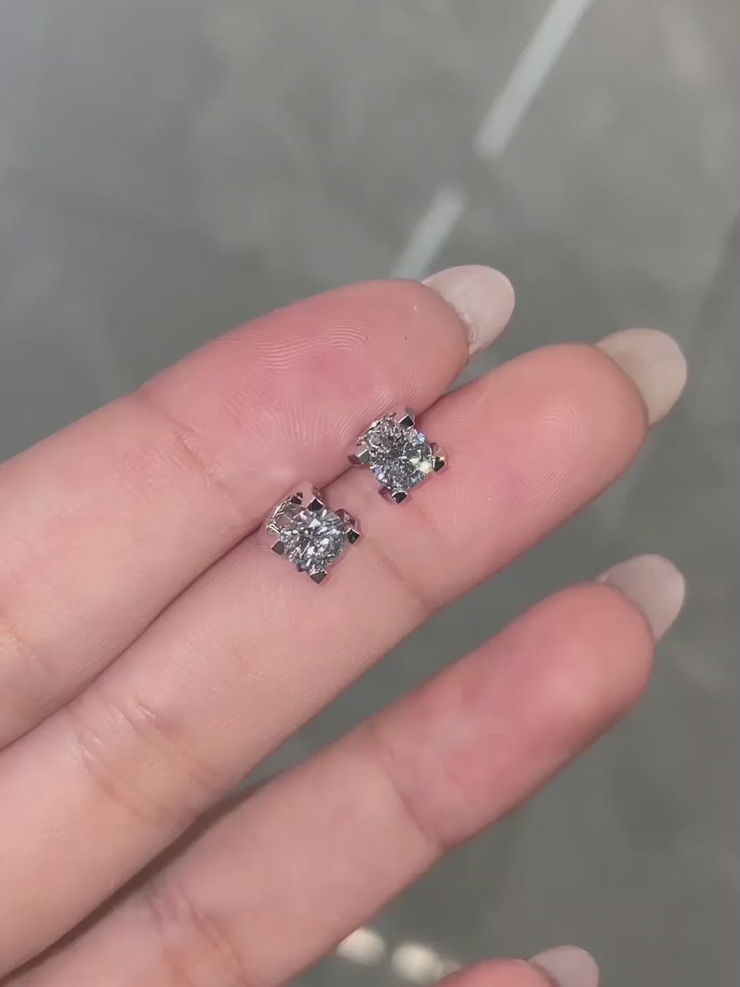 1.05 ctw Four-Prong Round-Cut Lab-Grown Diamond Stud Earrings in PT950 Platinum