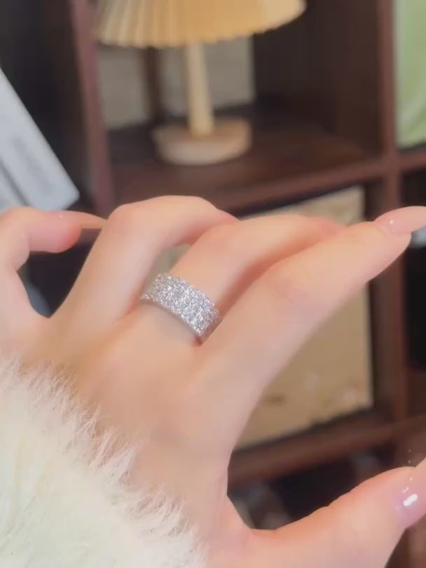 2.57 ctw Statement Princess-Cut Lab-Grown Diamond Band in 18K White Gold