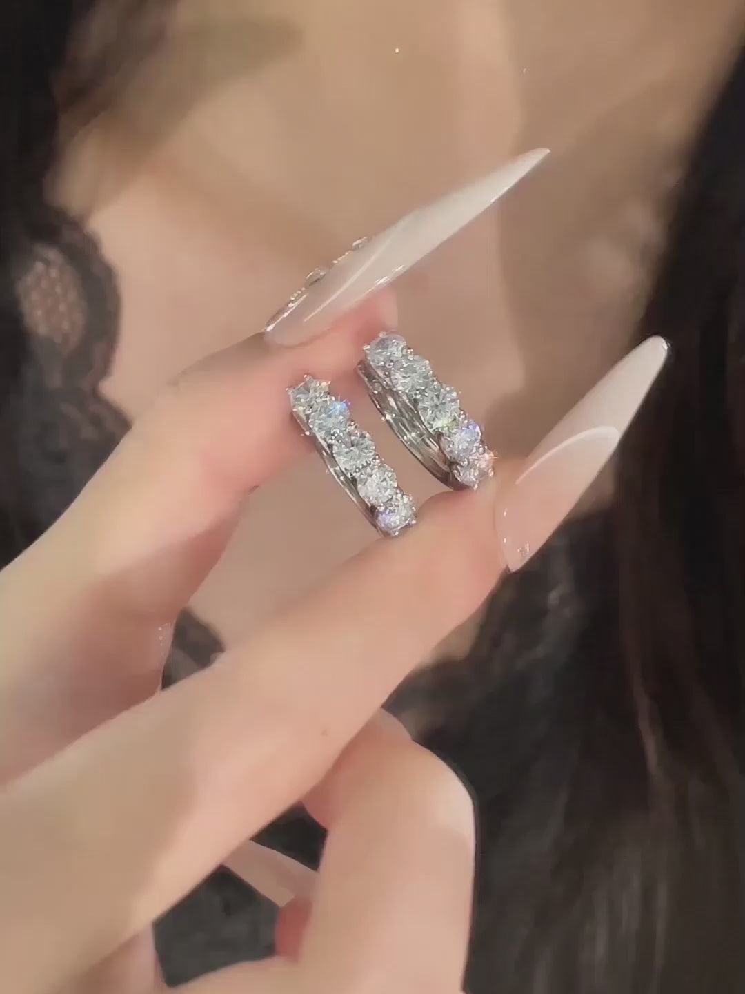 3.16 ctw Celestial Round-Cut Lab-Grown Diamond Earrings in PT950 Platinum