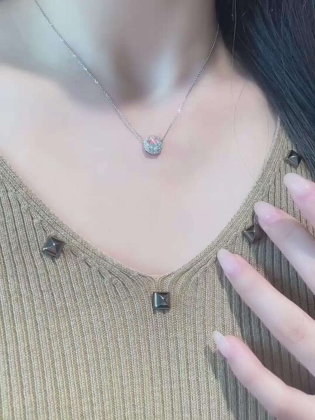 1.01 ct Round-Cut Lab-Grown Diamond Necklace in PT950 Platinum – APYN0009-PT video