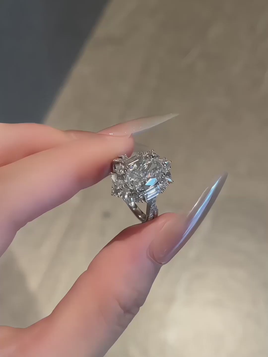 2.21 ct Statement Four-Prong Oval-Cut Lab-Grown Diamond Ring in PT950 Platinum – APYFR0115-PT video