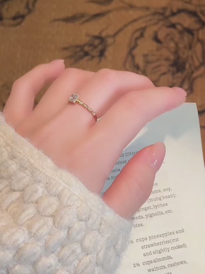 0.51 ct Princess-Cut Lab-Grown Diamond Ring in 18K Yellow Gold video