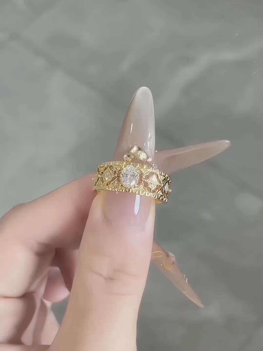 0.36 ct Celestial Four-Prong Round-Cut Lab-Grown Diamond Ring in 18K Yellow Gold – APYFR0174-Y video
