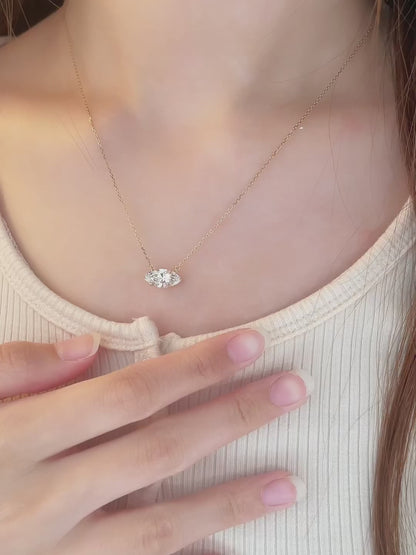 2.03 ct Celestial Four-Prong Marquise-Cut Lab-Grown Diamond Necklace in 18K Yellow Gold video