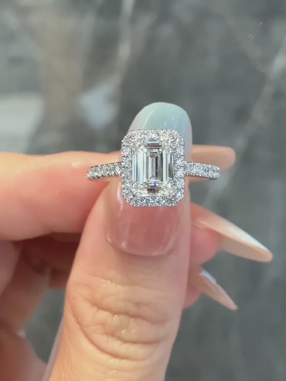 1.67 ct Emerald-Cut Lab-Grown Diamond Ring in PT950 Platinum – APYFR0056-PT video