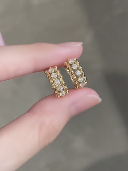 0.4 ctw Celestial Stackable Round-Cut Lab-Grown Diamond Earrings in 18K Yellow Gold