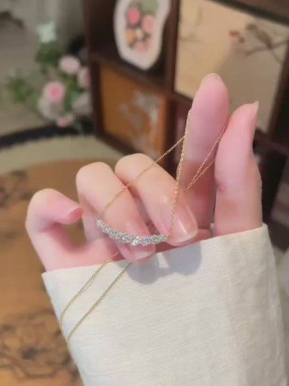 1.13 ctw Round-Cut Lab-Grown Diamond Necklace in 18K Yellow Gold video