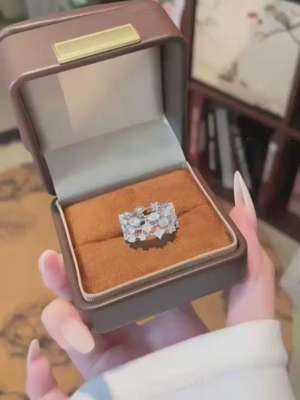 3.7 ctw Celestial Mixed-Cut Lab-Grown Diamond Band in 18K White Gold – APYFR0054-W video