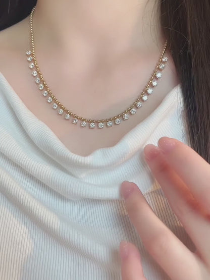 5.72 ctw Celestial Pavé Mixed-Cut Lab-Grown Diamond Necklace in 18K Yellow Gold video