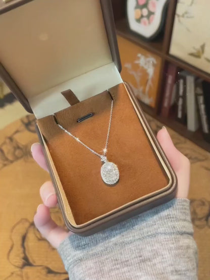 4.01 ct Celestial Adjustable Oval-Cut Lab-Grown Diamond Necklace in 18K White Gold video
