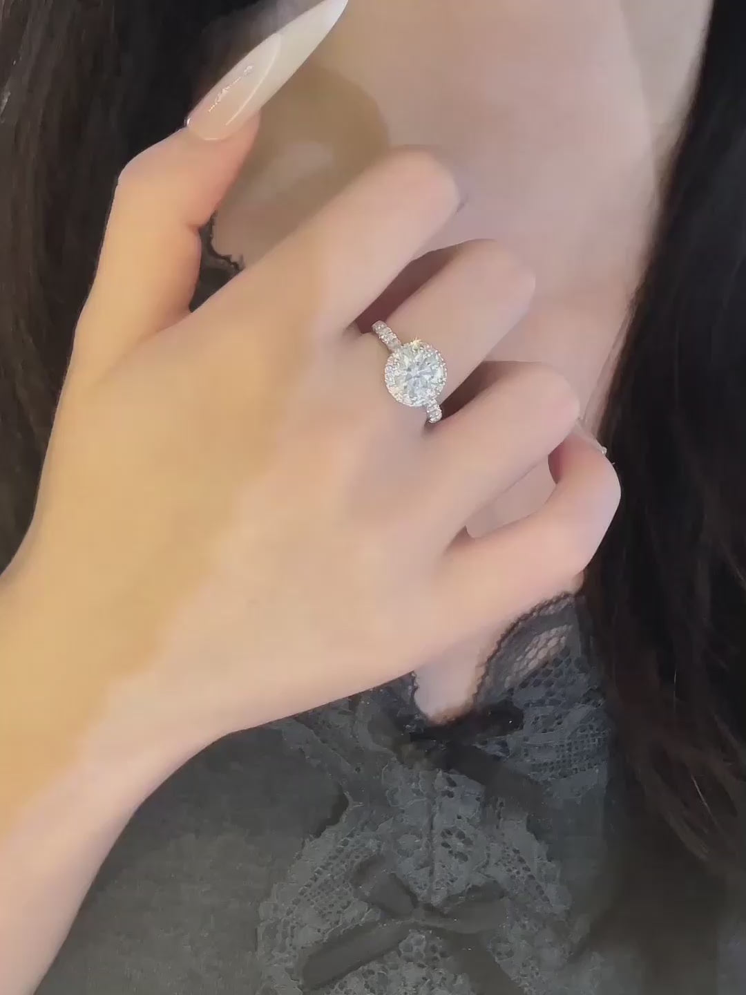 1.05 ct Round-Cut Lab-Grown Diamond Ring in PT950 Platinum – APYFR0011-PT video