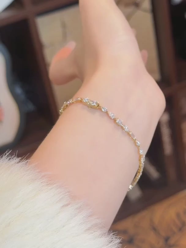 4.09 ctw Celestial Mixed-Cut Lab-Grown Diamond Tennis Bracelet in 18K Yellow Gold