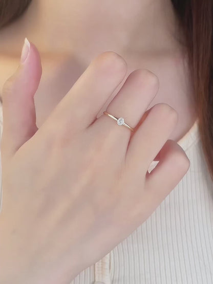 0.15 ct Celestial Four-Prong Oval-Cut Lab-Grown Diamond Ring in 18K Yellow Gold video
