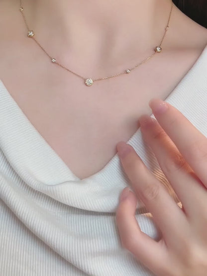 0.48 ctw Celestial Stackable Round-Cut Lab-Grown Diamond Necklace in 18K Yellow Gold – APYN0224-Y video