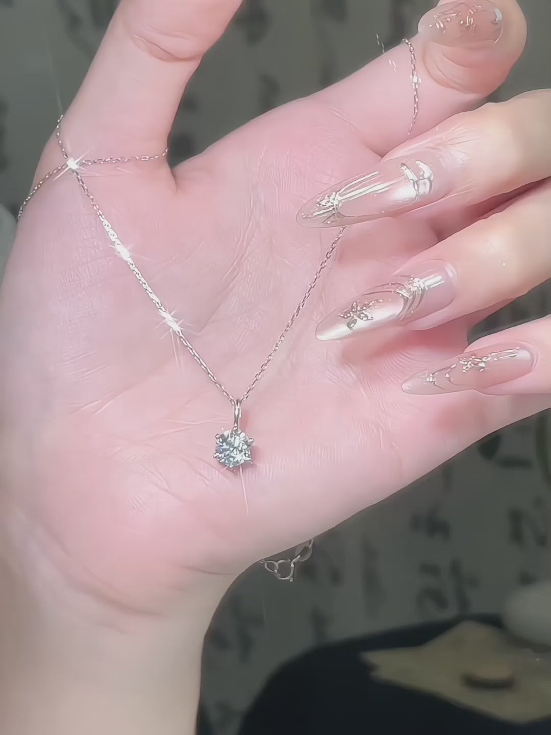 1 ct Minimalist Six-Prong Round-Cut Lab-Grown Diamond Necklace in 18K White Gold – APYN0102-W video