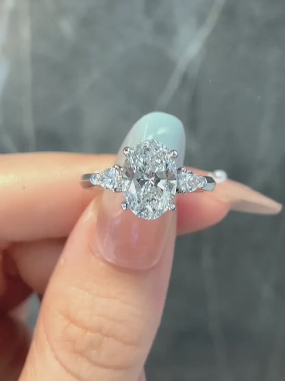2.27 ct Statement Oval-Cut Lab-Grown Diamond Ring in PT950 Platinum video