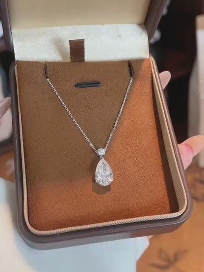 3.03 ct Celestial Adjustable Pear-Cut Lab-Grown Diamond Necklace in 18K White Gold video