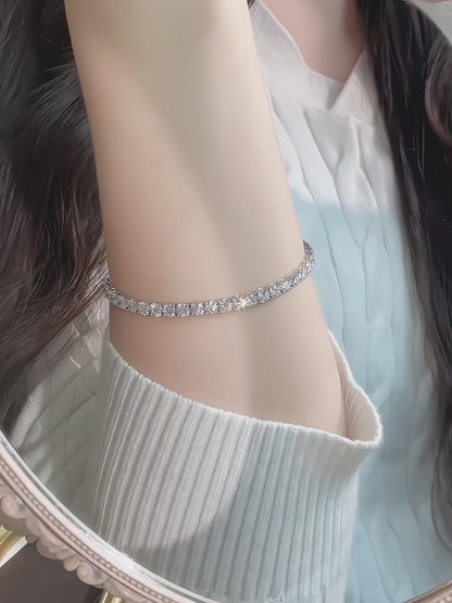 3.01 ctw Statement Round-Cut Lab-Grown Diamond Bracelet in 18K White Gold