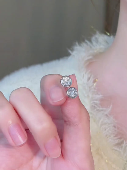 1.03 ctw Celestial Round-Cut Lab-Grown Diamond Earrings in 18K White Gold