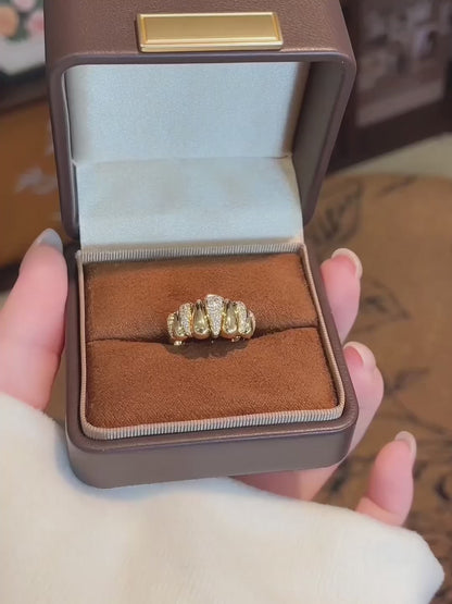 0.29 ctw Cross Round-Cut Lab-Grown Diamond Band in 18K Yellow Gold video
