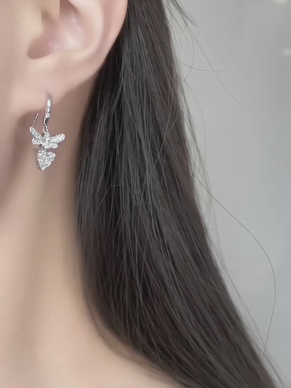 1.46 ctw Butterfly Mixed-Cut Lab-Grown Diamond Earrings in PT950 Platinum