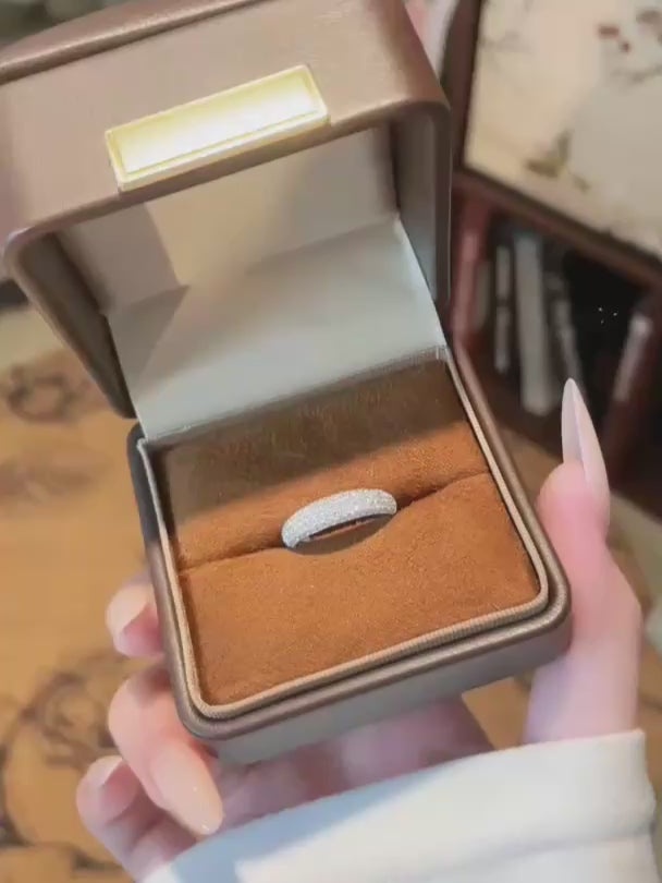 0.82 ctw Pavé Round-Cut Lab-Grown Diamond Band in 18K White Gold video