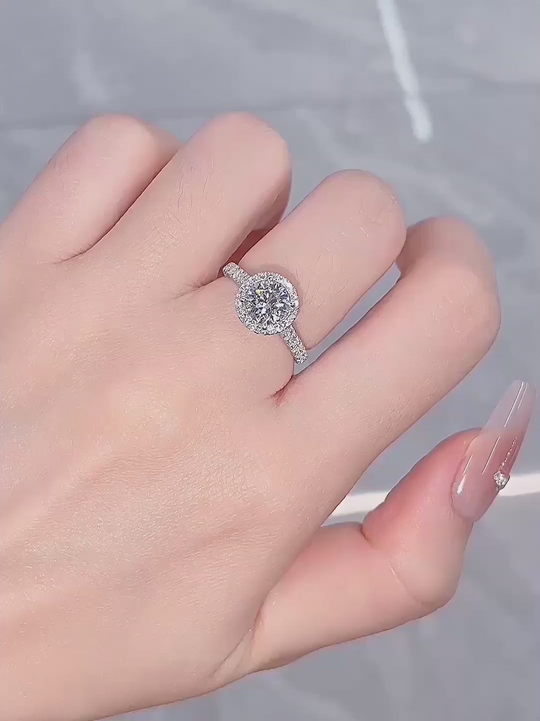1.09 ct Celestial Round-Cut Lab-Grown Diamond Ring in 18K White Gold – APYFR0011-W video