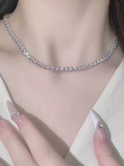 26.66 ctw Statement Round-Cut Lab-Grown Diamond Necklace in 18K White Gold – APYN0084-W video