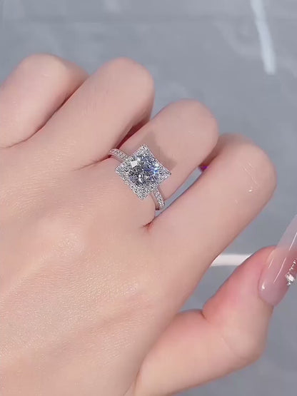 1.55 ct Statement Four-Prong Princess-Cut Lab-Grown Diamond Ring in PT950 Platinum video