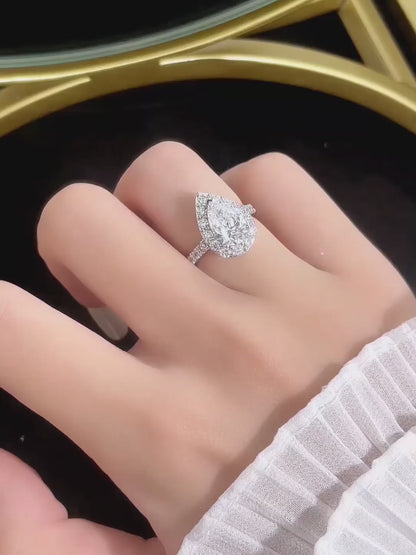 2.08 ct Statement Three-Prong Pear-Cut Lab-Grown Diamond Ring in PT950 Platinum – APYFR0154-PT video