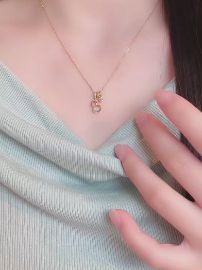 0.24 ctw Celestial Adjustable Round-Cut Lab-Grown Diamond Necklace in 18K Yellow Gold – APYN0197-Y video