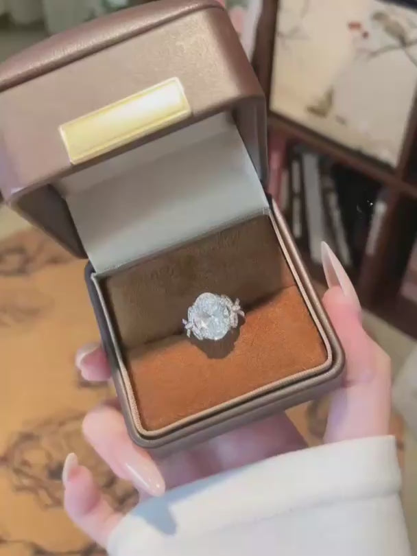 5.03 ct Bow Oval-Cut Lab-Grown Diamond Ring in 18K White Gold – APYFR0423-W video