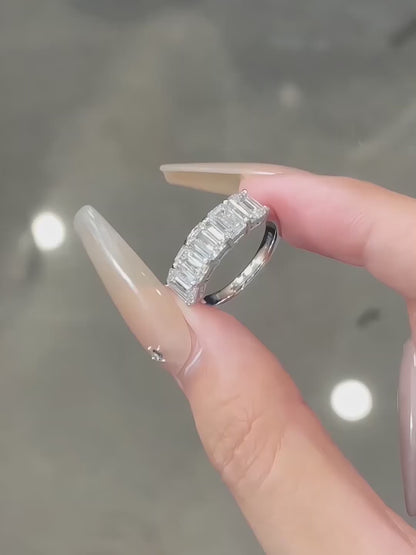 2.8 ctw Emerald-Cut Lab-Grown Diamond Band in PT950 Platinum video