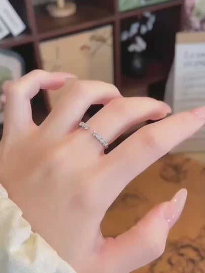 0.48 ctw Celestial Cluster Round-Cut Lab-Grown Diamond Band in 18K White Gold video