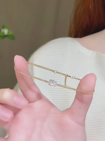 1.02 ctw Minimalist Four-Prong Oval-Cut Lab-Grown Diamond Bracelet in 18K Yellow Gold