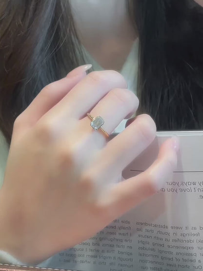1.07 ct Geometric Emerald-Cut Lab-Grown Diamond Ring in 18K Yellow Gold video