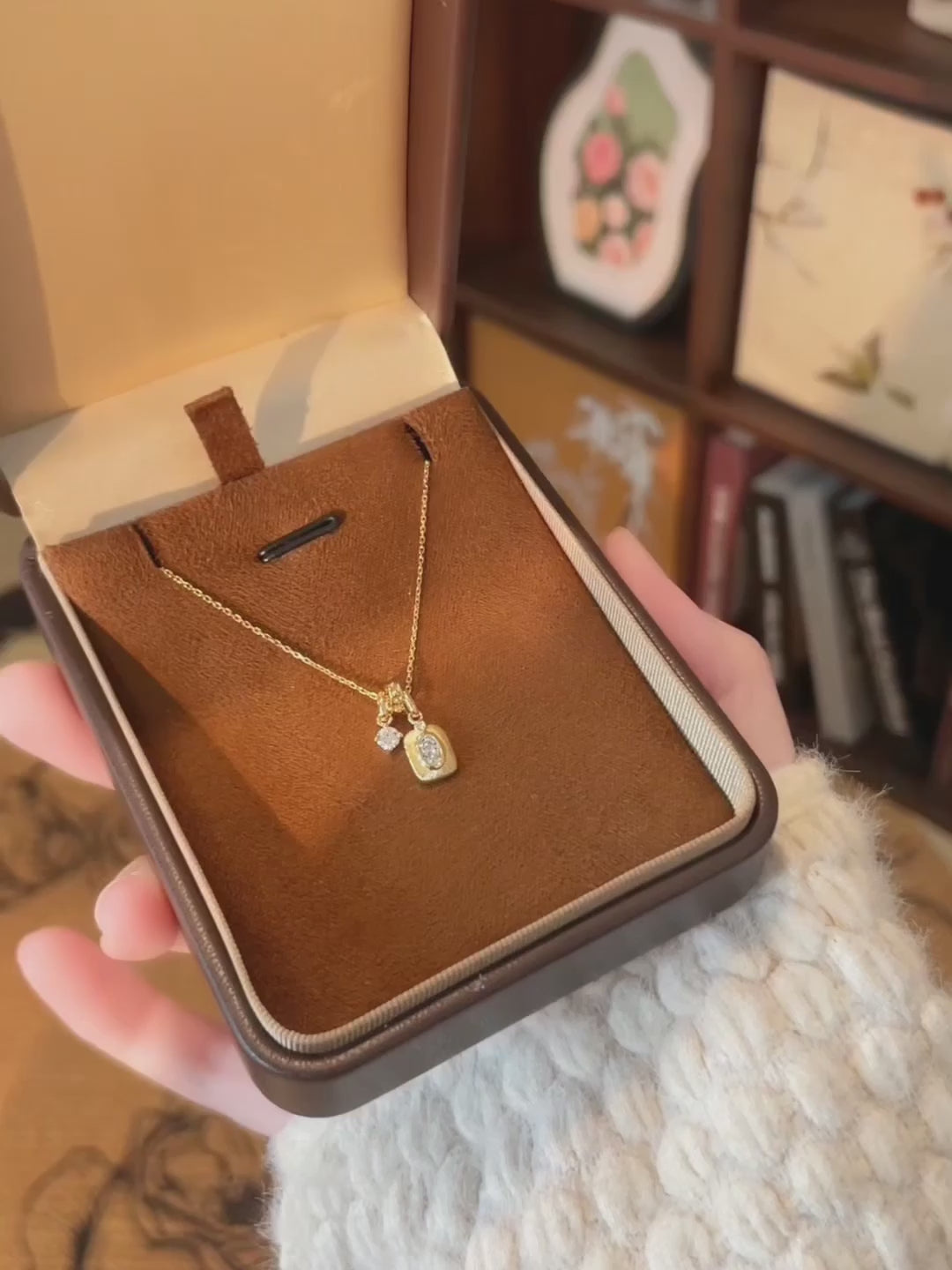 0.19 ct Vintage Stackable Radiant-Cut Lab-Grown Diamond Pendant Necklace in 18K Yellow Gold video