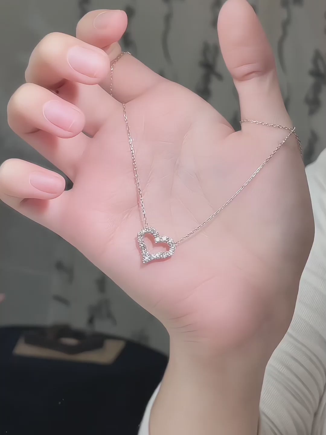 0.61 ctw Celestial Adjustable Heart-Cut Lab-Grown Diamond Necklace in 18K White Gold video