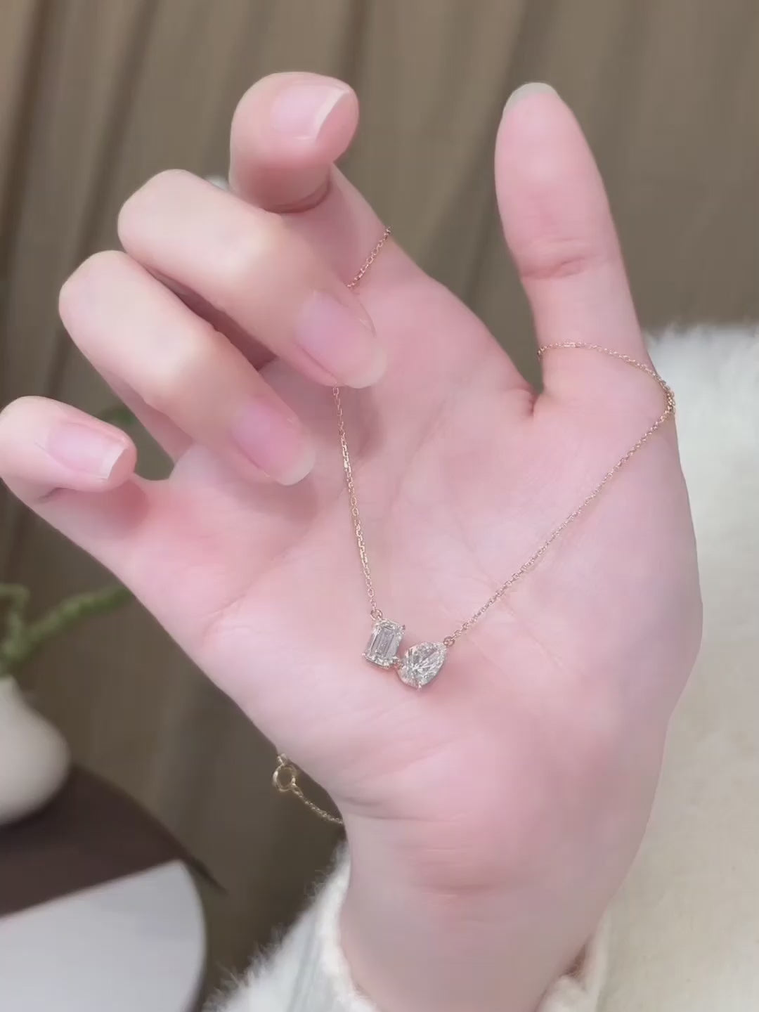2.15 ctw Adjustable Mixed-Cut Lab-Grown Diamond Necklace in 18K Yellow Gold – APYN0141-Y video