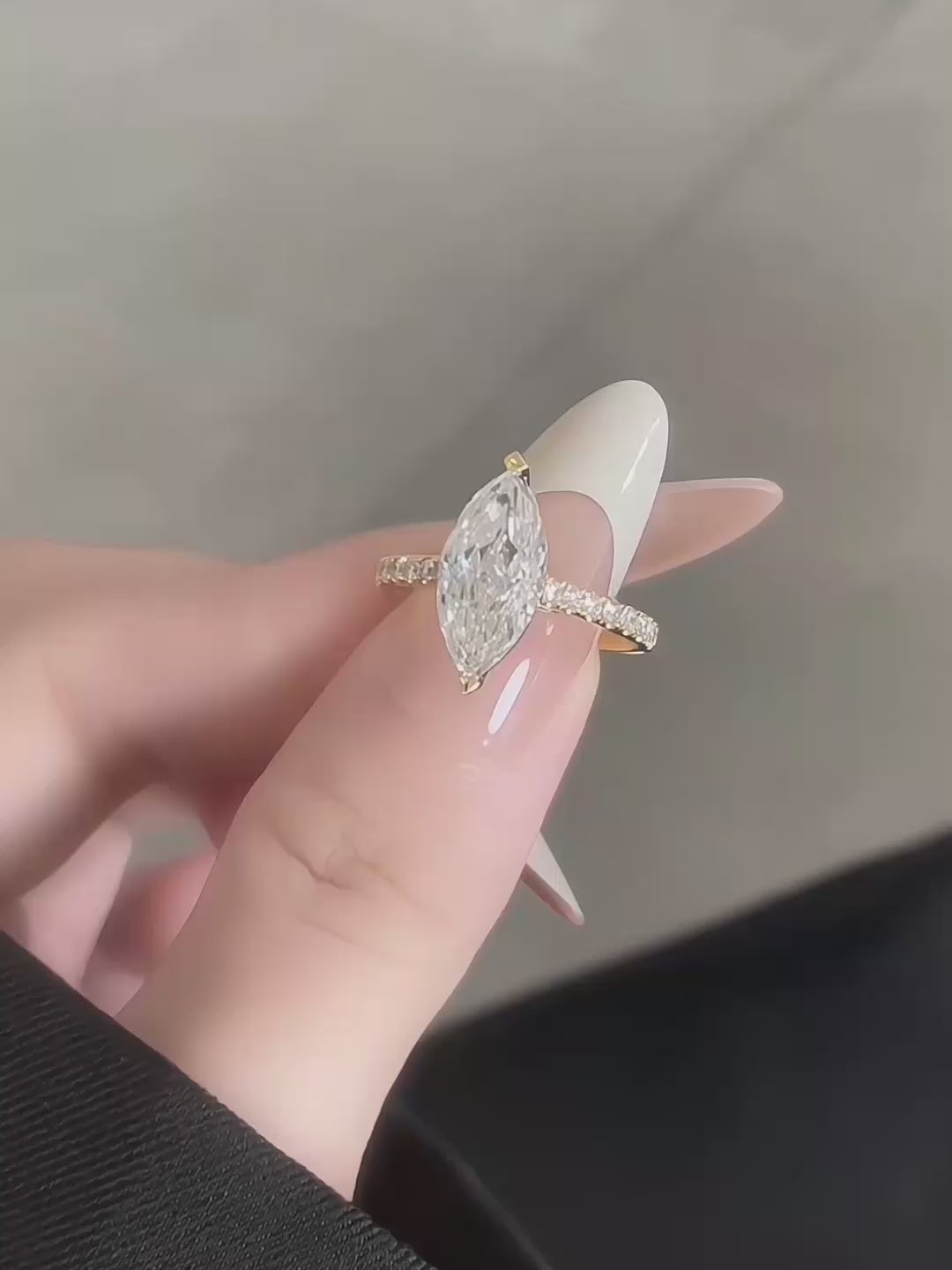 3.07 ct Marquise-Cut Lab-Grown Diamond Ring in 18K Yellow Gold – APYFR0208-Y video