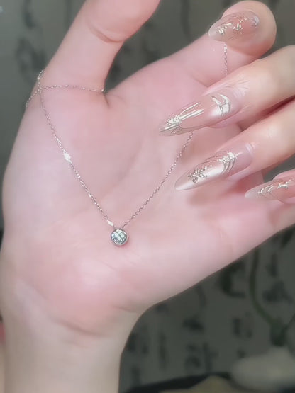 0.31 ct Minimalist Round-Cut Lab-Grown Diamond Necklace in 18K White Gold video