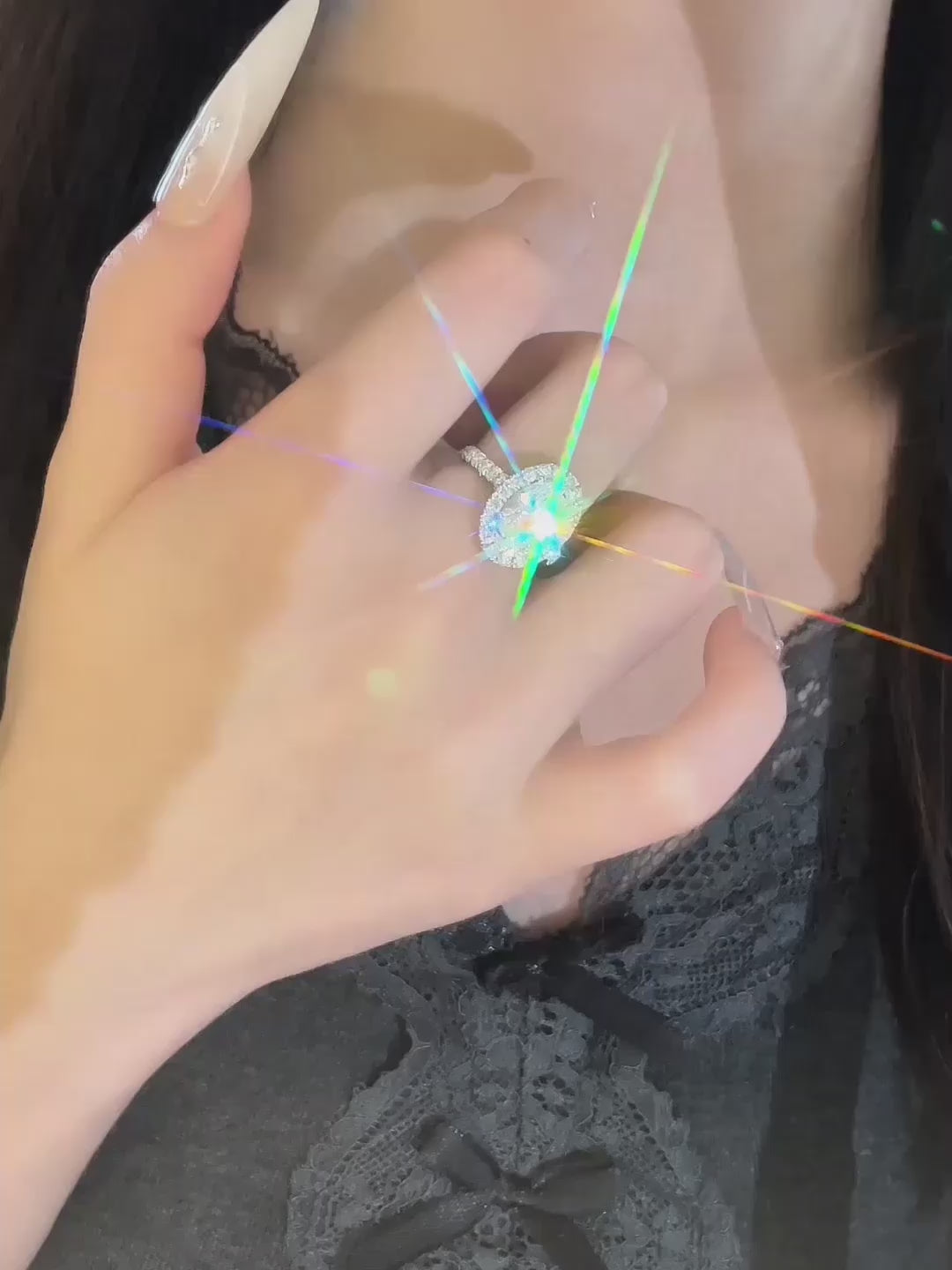 3.15 ct Celestial Four-Prong Oval-Cut Lab-Grown Diamond Ring in PT950 Platinum – APYFR0009-PT video