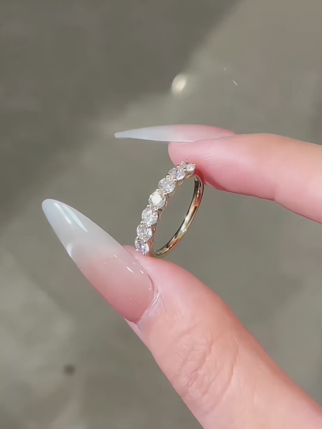 0.7 ctw Celestial Round-Cut Lab-Grown Diamond Band in 18K Yellow Gold video