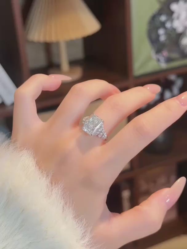 5.03 ct Statement Radiant-Cut Lab-Grown Diamond Ring in 18K White Gold video