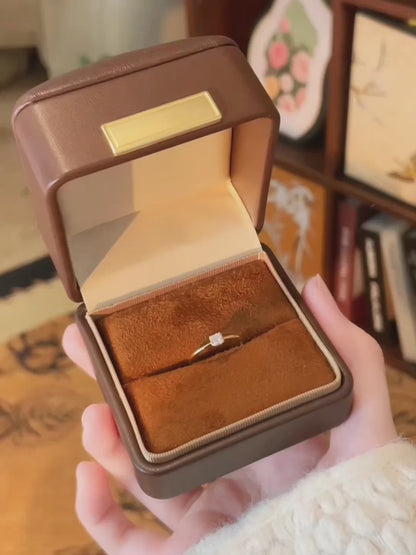 0.18 ct Minimalist Princess-Cut Lab-Grown Diamond Solitaire Ring in 18K Yellow Gold video